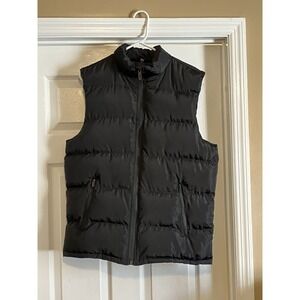 Men's Black Puffer Vest, Tuveke Size Medium Puffer Vest